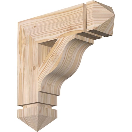 Ekena Millwork Funston Arts & Crafts Smooth Bracket, Douglas Fir, 3 1/2"W x 14"D x 14"H BKT04X14X14FST03SDF